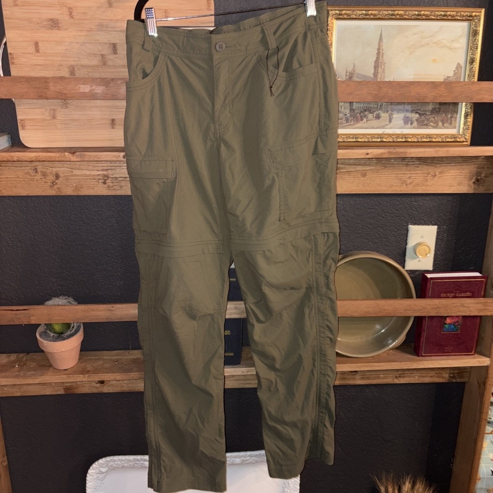 REI Womens Tactical Hiking Outdoors Convertible Cargo Pants Green Pockets  10